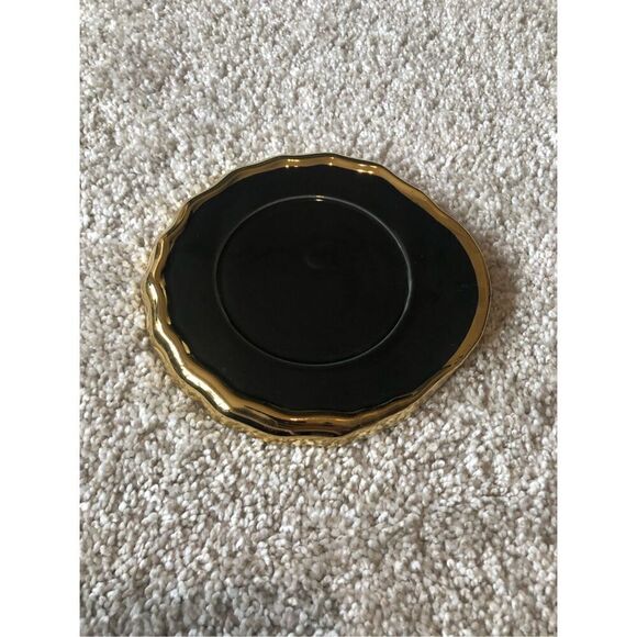 Sembol Pure Bone Porcelain Four Piece Set Black and Gold Cup and Plate - Picture 2 of 15